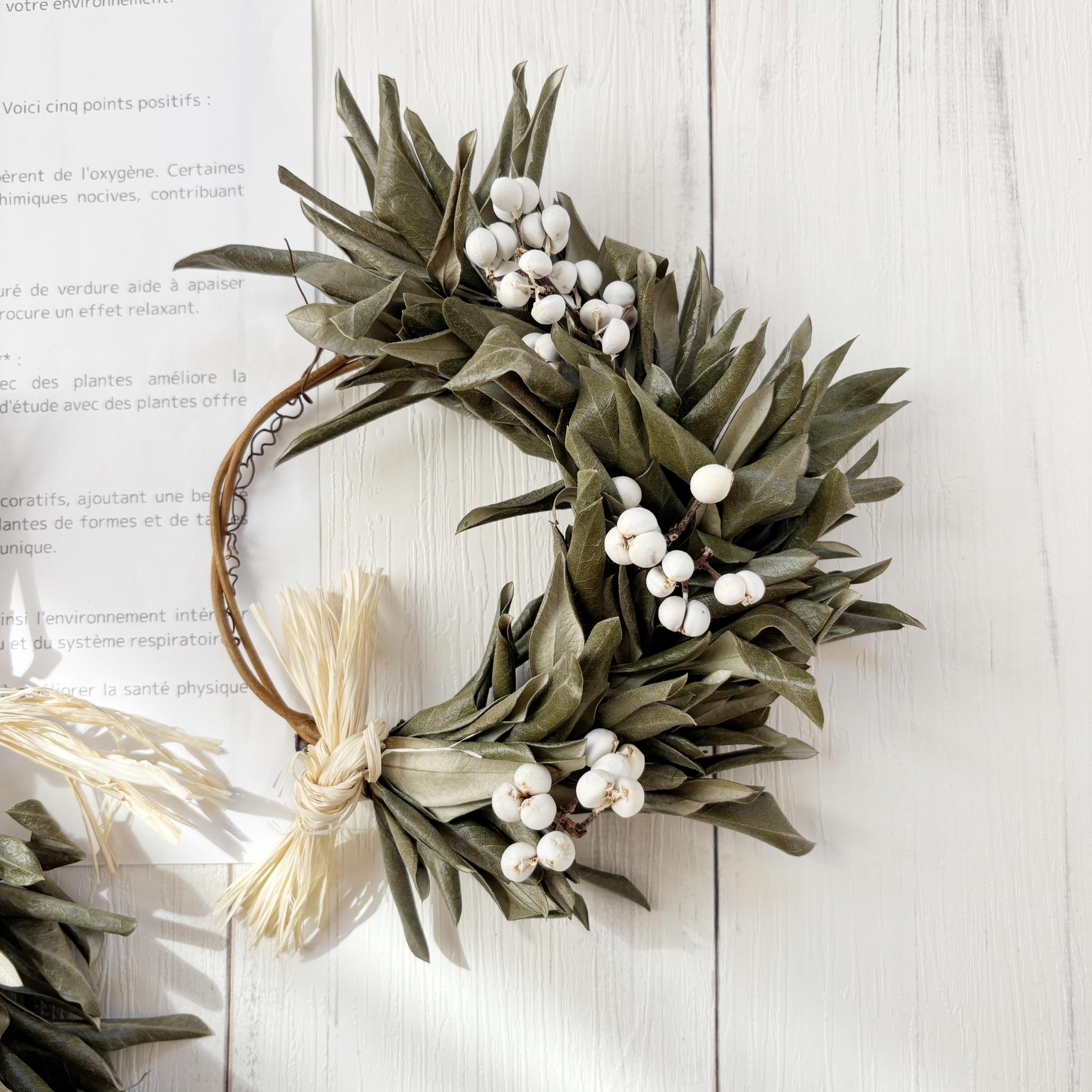 小さめオリーブのおしゃれなナチュラルリース｜ドライフラワーで長くかざれます◎｜母の日にも | 3枚目